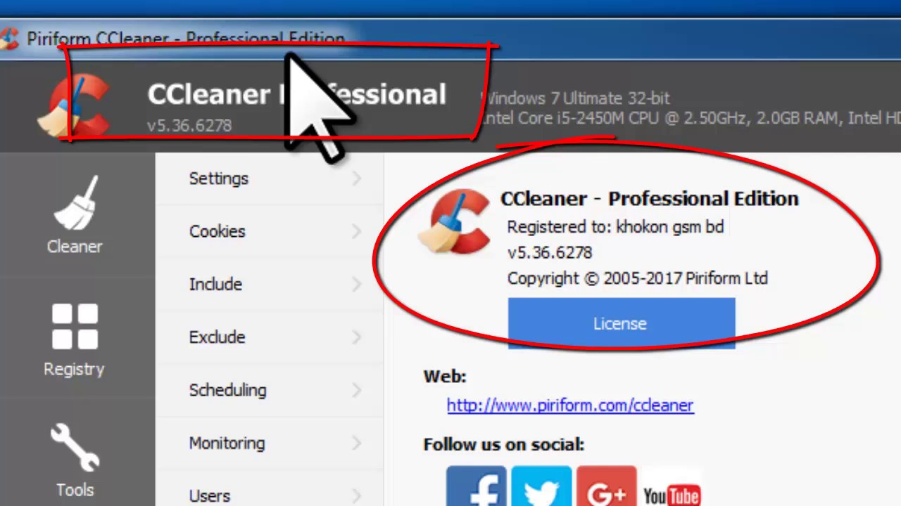 cle licence ccleaner pro